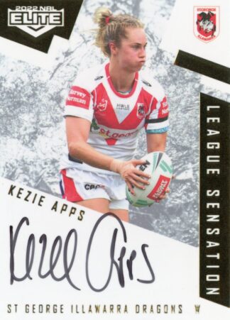 2022 NRL Elite League Sensations White - LS21 Kezie Apps St George Dragons