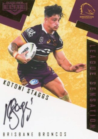 2022 NRL Elite League Sensations Team - LST01 Kotoni Staggs Brisbane Broncos