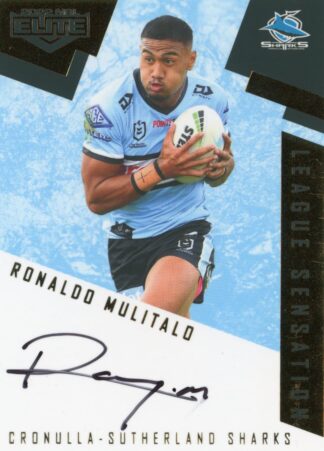 2022 NRL Elite League Sensations Team - LST04 Ronaldo Mulitalo Cronulla Sharks