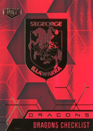 2022 NRL Elite Ruby Mojo - MR109 St George Illawarra Dragons Checklist