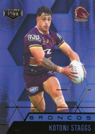 2022 NRL Elite Sapphire Mojo - MS009 Kotoni Staggs Brisbane Broncos