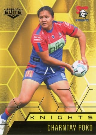 2022 NRL Elite Women Yellow Diamond Mojo - MWY22 Charntay Poko Newcastle Knights