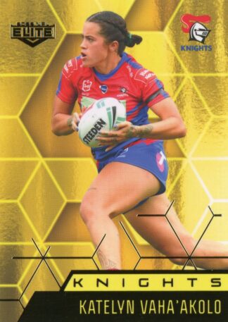 2022 NRL Elite Women Yellow Diamond Mojo - MWY27 Katelyn Vaha'akolo Newcastle Knights