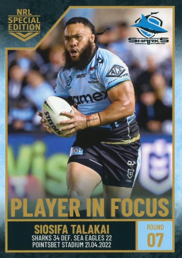 2022 NRL Player In Focus - IF07 Siosifa Talakai Cronulla Sharks