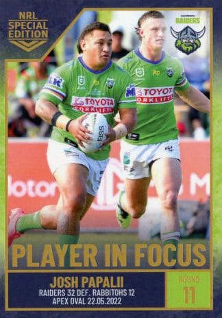 2022 NRL Player In Focus - IF11 Josh Papalii Canberra Raiders