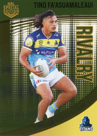 2022 NRL Rivalry Gold - G05 Tino Fa'asuamaleaui Gold Coast Titans