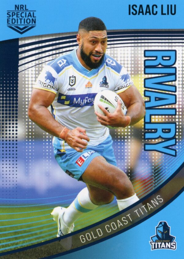 2022 NRL Rivalry Common Card - Base 15 Isaac Liu Gold Coast Titans