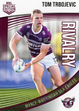 2022 NRL Rivalry Common Card - Base 18 Tom Trbojevic Manly Sea Eagles