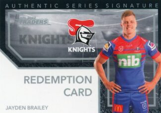 2022 NRL Traders Authentic Signature Black - ASB08 Jayden Brailey Newcastle Knights
