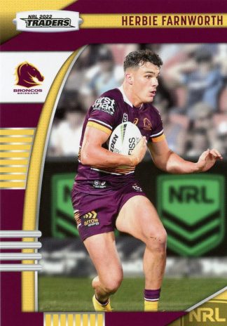 2022 NRL Traders Common Card - Base 003 Herbie Farnworth Brisbane Broncos