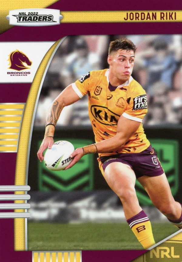 2022 NRL Traders Common Card - Base 008 Jordan Riki Brisbane Broncos