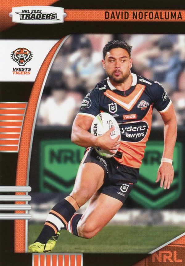 2022 NRL Traders Common Card - Base 156 David Nofoaluma Wests Tigers