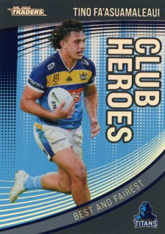 2022 NRL Traders Club Hero Parallel - CHP09 Tino Fa'asuamaleaui Gold Coast Titans