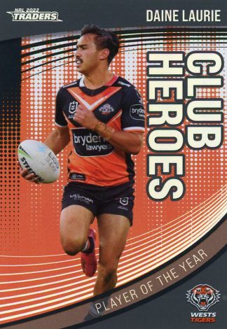 2022 NRL Traders Club Hero Parallel - CHP32 Daine Laurie Wests Tigers