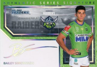 2022 NRL Traders Signature Series Silver - AS02 Bailey Simonsson Canberra Raiders