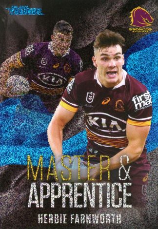 2022 NRL Traders Master & Apprentice Blue - MAB02 Herbie Farnworth Brisbane Broncos