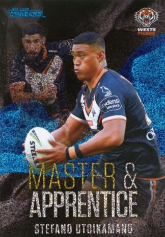 2022 NRL Traders Master & Apprentice Blue - MAB32 Stefano Utoikamanu Wests Tigers