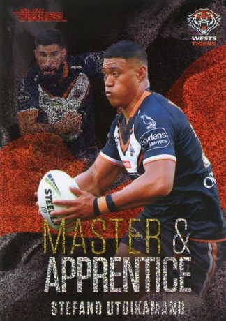 2022 NRL Traders Master & Apprentice Red - MAR32 Stefano Utoikamanu Wests Tigers