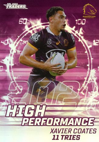 2022 NRL Traders High Performance - HP01 Xavier Coates Brisbane Broncos