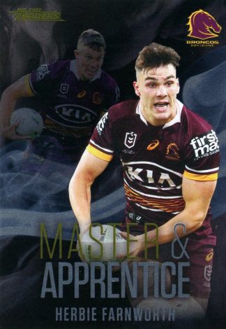 2022 NRL Traders Master & Apprentice Black - MABK02 Herbie Farnworth Brisbane Broncos