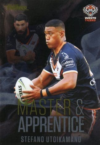 2022 NRL Traders Master & Apprentice Black - MABK32 Stefano Utoikamanu Wests Tigers