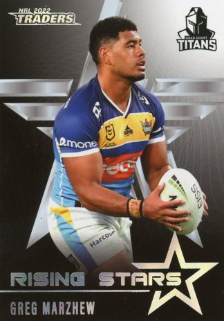2022 NRL Traders Rising Stars Parallel - RSP05 Greg Marzhew Gold Coast Titans