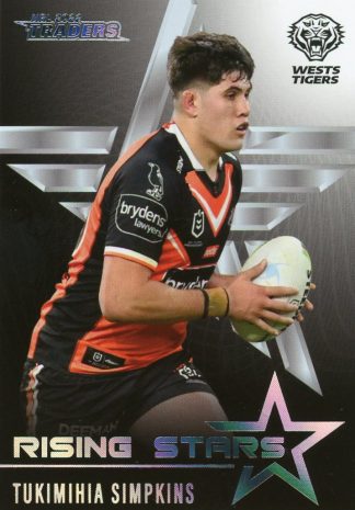 2022 NRL Traders Rising Stars Parallel - RSP16 Tukimihia Simpkins Wests Tigers
