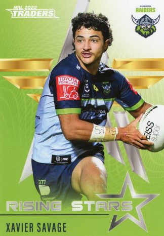 2022 NRL Traders Rising Stars - RS04 Xavier Savage Canberra Raiders
