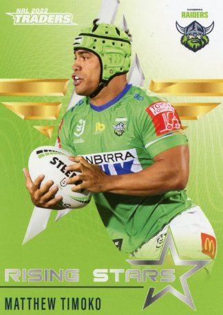 2022 NRL Traders Rising Stars - RS06 Matthew Timoko Canberra Raiders