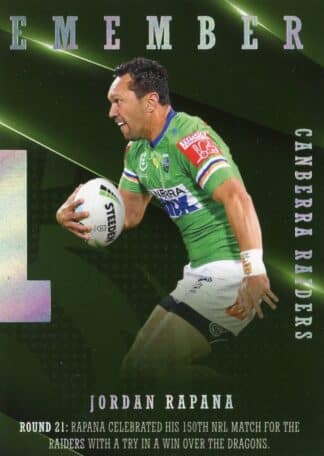 2022 NRL Traders Season To Remember - SR06 Jordan Rapana Canberra Raiders