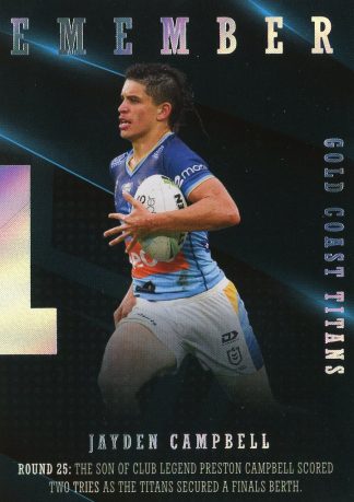 2022 NRL Traders Season To Remember - SR15 Jayden Campbell Gold Coast Titans