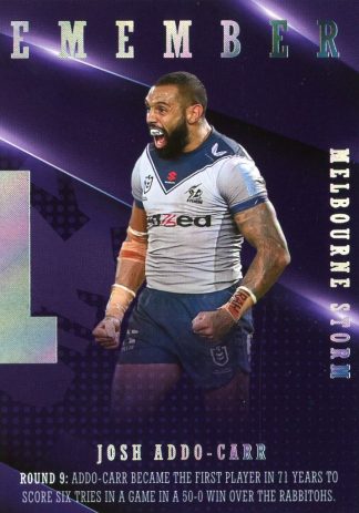 2022 NRL Traders Season To Remember - SR21 Josh Addo-Carr Melbourne Storm
