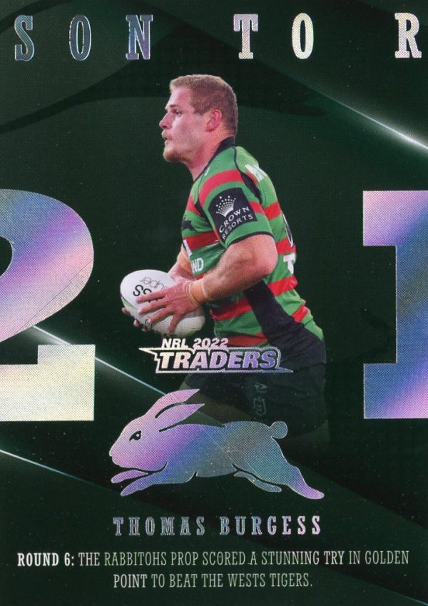 2022 NRL Traders Season To Remember - SR35 Tom Burgess South Sydney Rabbitohs