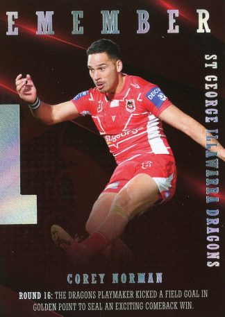2022 NRL Traders Season To Remember - SR39 Corey Norman St George Dragons