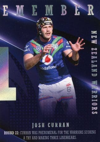 2022 NRL Traders Season To Remember - SR45 Josh Curran Warriors
