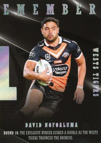 2022 NRL Traders Season To Remember - SR48 David Nofoaluma Wests Tigers