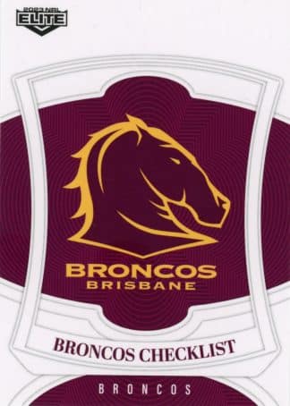 2023 NRL Elite Common Card - Base 001 Brisbane Broncos Checklist