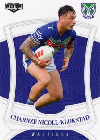 2023 NRL Elite Common Card - Base 142 Charnze Nicoll-Klokstad Warriors