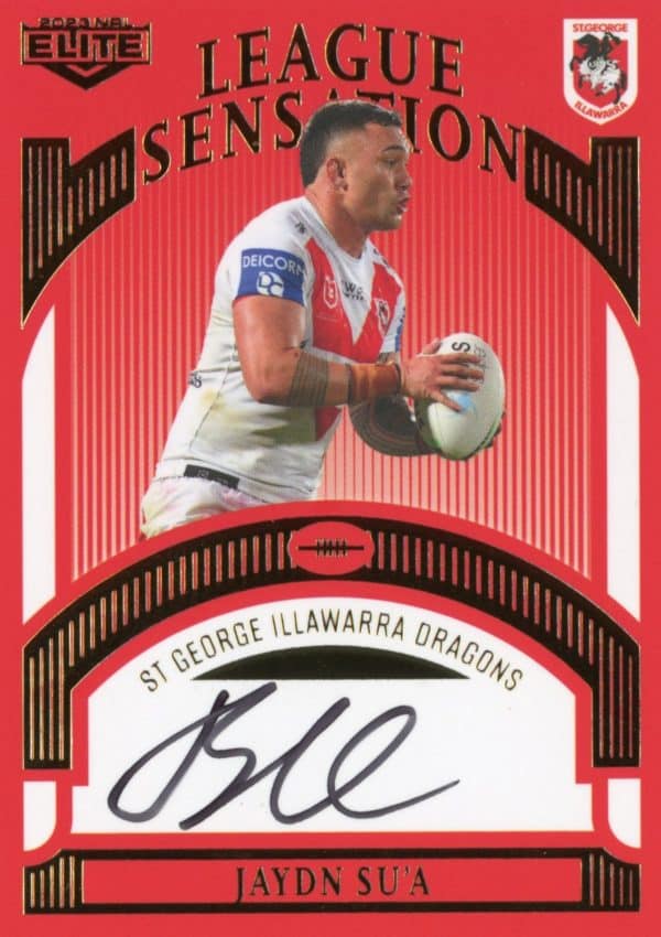 2023 NRL Elite Team League Sensations Signature - LST14 Jaydn Su'a St George Dragons