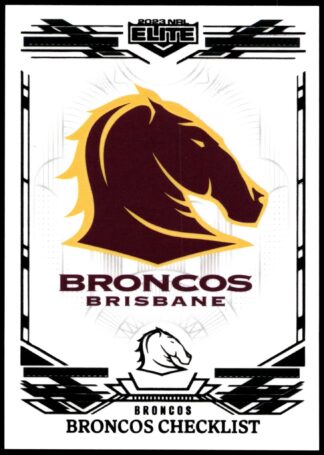 2023 NRL Elite Black Diamond Mojo - MB001 Brisbane Broncos Checklist