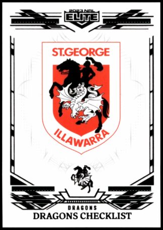 2023 NRL Elite Black Diamond Mojo - MB118 St George Illawarra Dragons Checklist