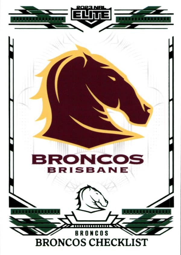 2023 NRL Elite Emerald Mojo - ME001 Brisbane Broncos Checklist