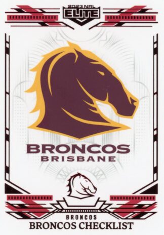 2023 NRL Elite Ruby Mojo - MR001 Brisbane Broncos Checklist
