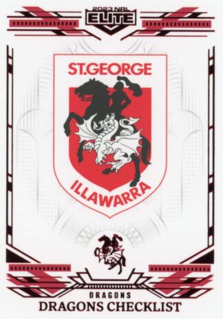 2023 NRL Elite Ruby Mojo - MR118 St George Illawarra Dragons Checklist