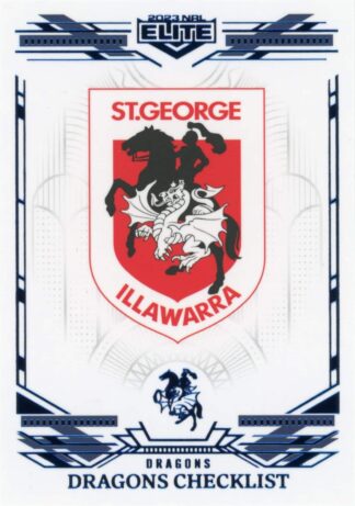 2023 NRL Elite Sapphire Mojo - MS118 St George Illawarra Dragons Checklist