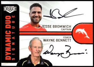2023 NRL Elite Dynamic Duo Signature - DDS1 Wayne Bennett & Jesse Bromwich Dolphins
