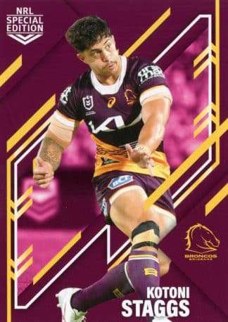 2023 NRL Rivalry Common Card - Base 03 Kotoni Staggs Brisbane Broncos