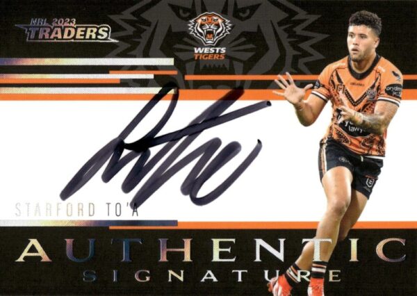 2023 NRL Traders Authentic Signatures Black - ASB16 Starford To'a Wests Tigers