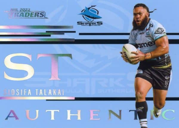 2023 NRL Traders Authentic Initials - AI04 Siosifa Talakai Cronulla Sharks