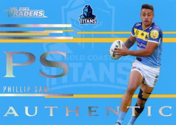 2023 NRL Traders Authentic Initials - AI05 Phillip Sami Gold Coast Titans
